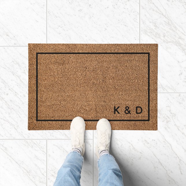 Modern Minimal Couple Monogram Housewarming Doormat (Indoor)