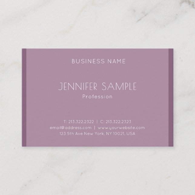 Modern Minimal Creative Plain Professional Design Business Card (Front)