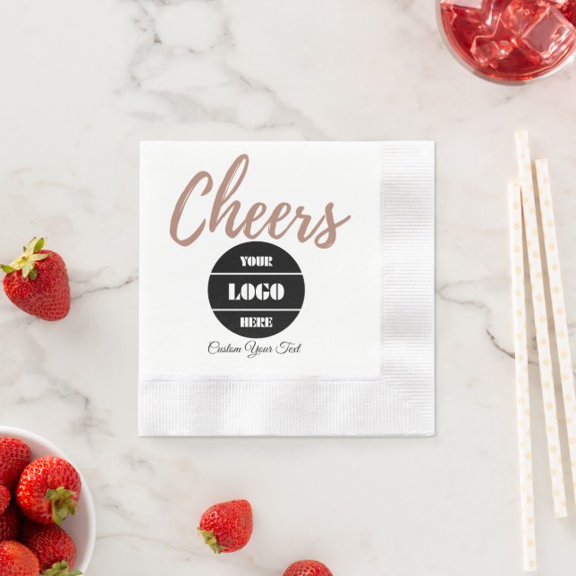 Modern Minimal Custom Company Logo Print  Napkin (Insitu)