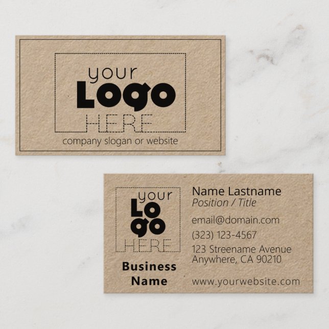 Modern Minimal Custom Logo Kraft Business Cards (Front/Back)