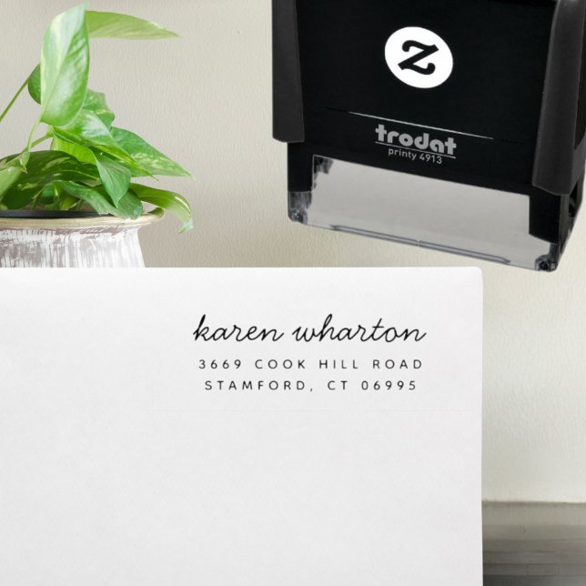Modern Minimal Custom Name Return Address  Self-inking Stamp (Creator Uploaded)
