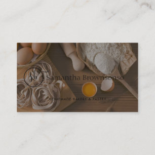 Modern Minimal Custom Photo Egg Bread Bakery Business Card