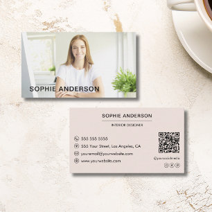 Modern Minimal Custom Photo Professional Business Card