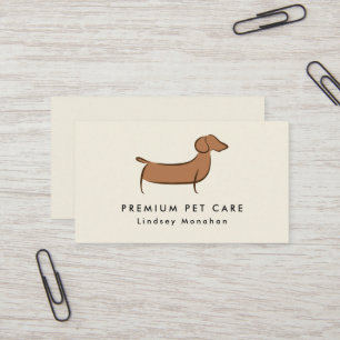 Modern Minimal Dachshund Dog Pet Care Business Card