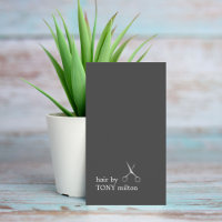 Modern Minimal Dark Grey Faux Silver Hairstylist