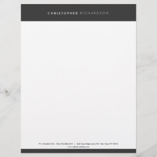 MODERN & MINIMAL Dark Grey Letterhead