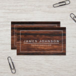 MODERN & MINIMAL DARK WOOD - CONSTRUCTION BUSINESS CARD<br><div class="desc">MODERN & MINIMAL PROFESSIONAL BUSINESS CARD - PRINTED DARK CHERRY WOOD PHOTO EFFECT - CONSTRUCTION - ARCHITECT . CoutureBusiness © at Zazzle. Elegant, simple, professional customisable business cards with modern, plain white font style text on a printed photo effect of wooden surface background. The plain sample text is shown for...</div>