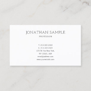 Modern Minimal Design Elegant Professional Plain Business Card