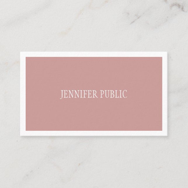 Modern Minimal Design Simple Plain Elegant Trendy Business Card (Front)
