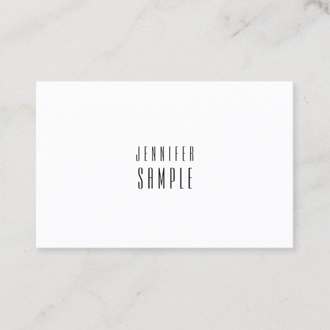 Modern Minimal Design Sophisticated Smart Plain Business Card (Front)