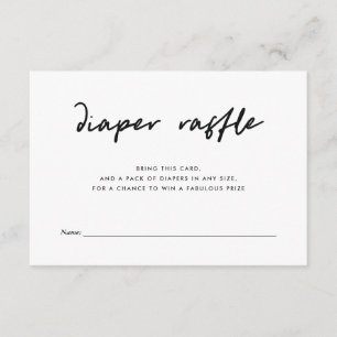 Modern Minimal Diaper Raffle Insert   Pink