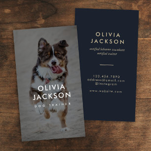 Modern Minimal Dog Trainer Pet Sitter Business Car Business Card