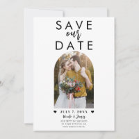 Modern Minimal Dome Photo Wedding Save the Date