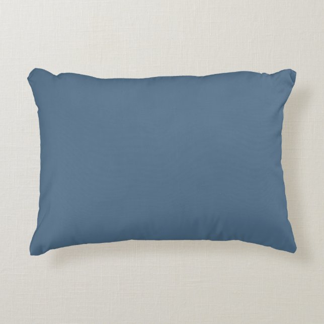 Modern Minimal Dusty Blue Solid Colour Decorative Cushion (Front)