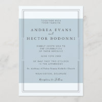 Modern Minimal Dusty Blue Weeding