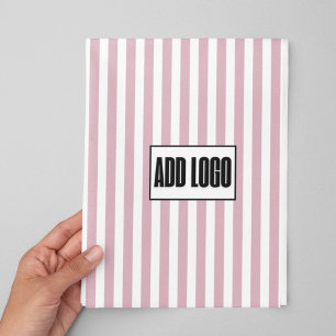 Modern Minimal Dusty Pink Stripes Business Logo Wrapping Paper Sheet