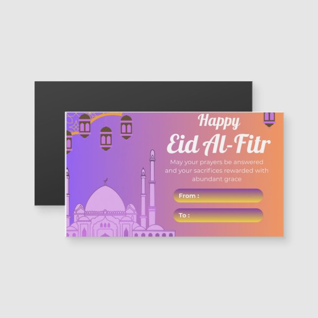 Modern Minimal Eid Mubarak Greeting Card | Simple  (Front/Back)