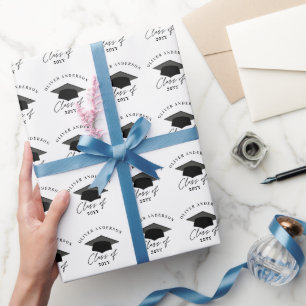 Modern minimal elegant arch photo graduation wrapp wrapping paper