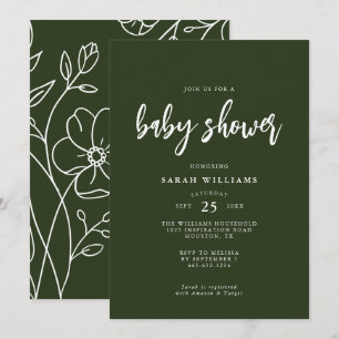 Modern Minimal Elegant Baby Shower   Invitation