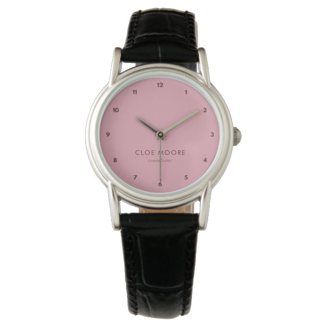 Modern Minimal Elegant Blush Pink  Watch (Front)