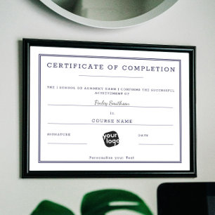 Modern Minimal Elegant Certificate of Completion