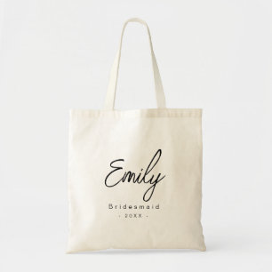 Modern Minimal Elegant Chic Bridesmaid Tote Bag