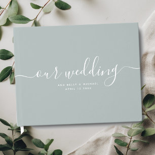 Modern Minimal Elegant Chic Dusty Sage Wedding Guest Book