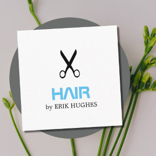 Modern Minimal Elegant Hair Stylist Square Business Card