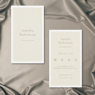 Modern Minimal Elegant Ivory Cream Professional Business Card