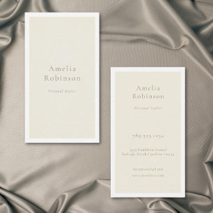 Modern Minimal Elegant Ivory Cream Professional Business Card