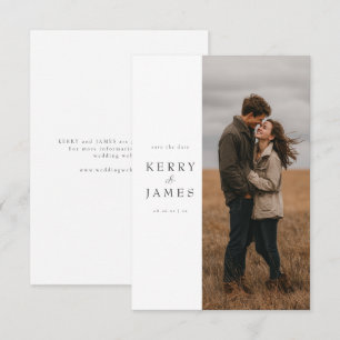 Modern Minimal Elegant Photo Double Sided Wedding Save The Date