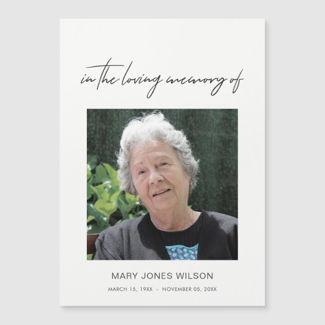 MODERN MINIMAL ELEGANT PHOTO SYMPATHY MEMORIAL (Front)