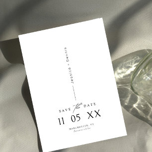 Modern Minimal Elegant Script B&W Save the Date    Invitation