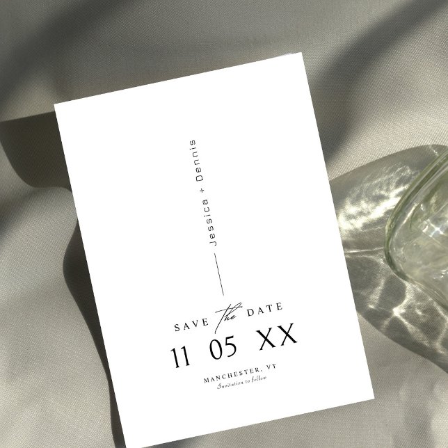 Modern Minimal Elegant Script B&W Save the Date    Invitation (Creator Uploaded)
