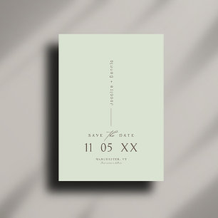 Modern Minimal Elegant Script Sage Save the Date Invitation
