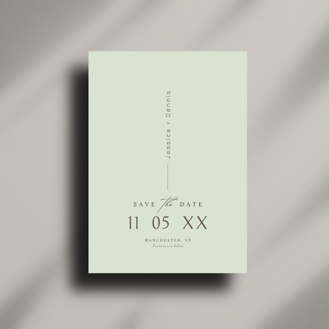 Modern Minimal Elegant Script Sage Save the Date Invitation (Creator Uploaded)