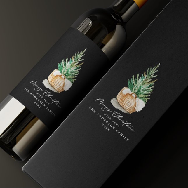 modern minimal elegant simple black winter wine label (Creator Uploaded)