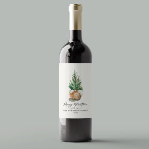 modern minimal elegant simple natural winter wine label