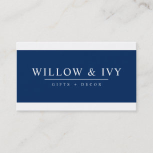 MODERN MINIMAL elegant strip simple dark navy blue Business Card