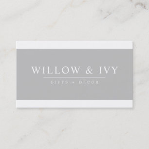 MODERN MINIMAL elegant strip simple pale grey Business Card