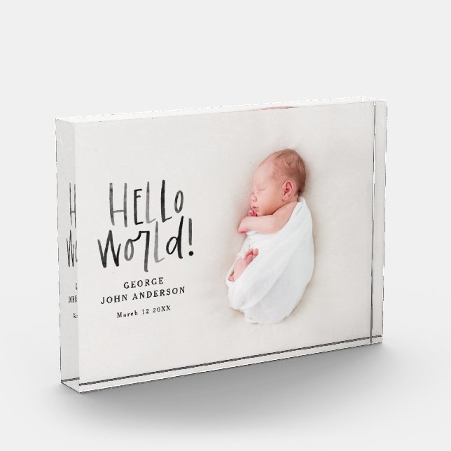 Modern minimal elegant typography photo new baby (Left)