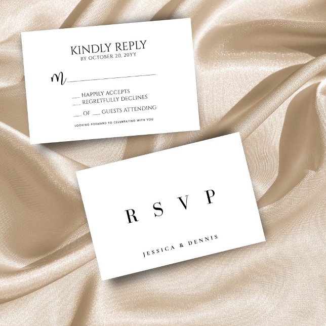 Modern Minimal Elegant Typography Script Wedding RSVP Card (Creator Uploaded)