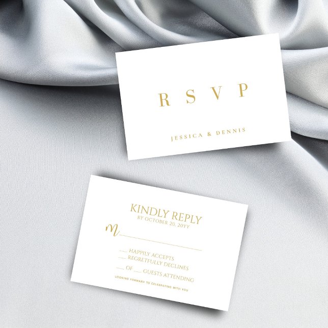 Modern Minimal Elegant Typography Script Wedding RSVP Card (Creator Uploaded)
