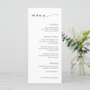 Modern Minimal Elegant Wedding Menu