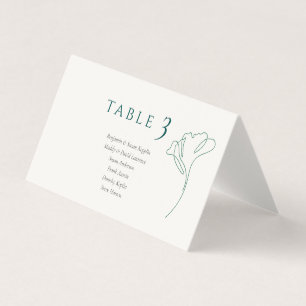 Modern Minimal Emerald Ivory Wedding Place Cards