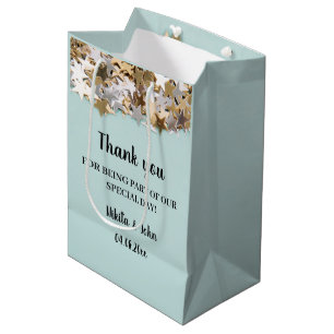 Modern Minimal Engagement/ Wedding Party Thanks Me Medium Gift Bag