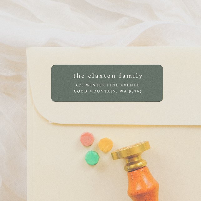 Modern & Minimal Family Name Green Return Address (Creator Uploaded)