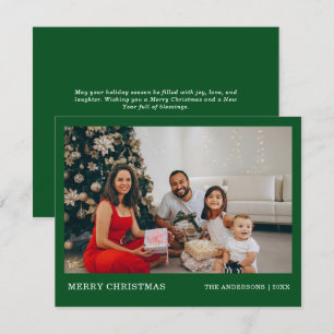 Modern Minimal Family Portrait   Merry Christmas Holiday Card