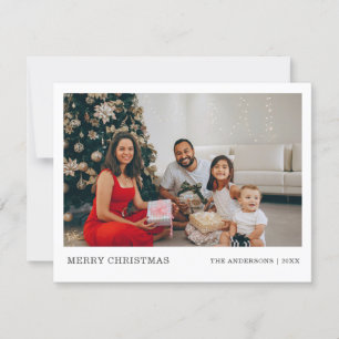 Modern Minimal Family Portrait   Merry Christmas Holiday Card