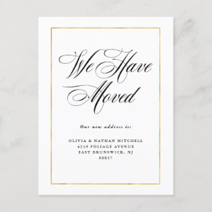 Modern Minimal   Faux Gold Moving Announcement Postcard
